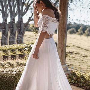 Off-Schouder Online Winkel Goedkope Populaire Twee Stukken Bridal Party Jurken - Product Image 5