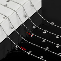 Chaînes en acier inoxydable à maillons pentagramme pour colliers et bracelets DIY, accessoires plaqués sous vide, vente en gros, tendance