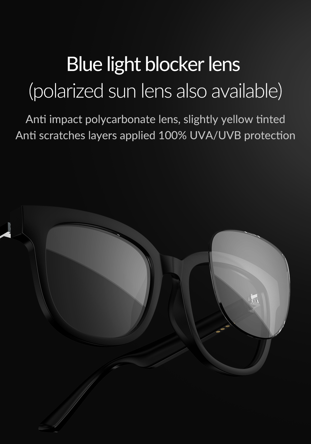 2021 Newest Smart Bluetooth Glasses Waterproof Anti Blue Light Sunglasses Bluetooth Sunglasses Custom Logo