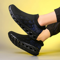 Chaussures de sport à enfiler avec logo personnalisé, baskets de tennis respirantes pour hommes, chaussures de course à pied en maille, semelle EVA souple et légère, chaussures sur mesure
