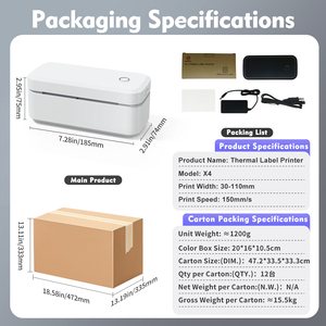 Marklife X4 移动便携式直接热敏203DPI条码打印机，带USB接口，用于库存运输标签打印 - Product Image 6