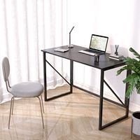 Table d'étude murale pliable en métal avec surface en bois, bureau d'ordinateur compact pour petits espaces