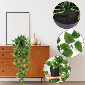 Plante artificielle Pothos 105 cm, plante grimpante verte à cinq branches pour la décoration de la maison et des mariages - Product Image 3