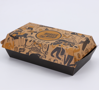Boîte de restauration en carton ondulé, réutilisable, en aluminium, pour emporter, emballage alimentaire