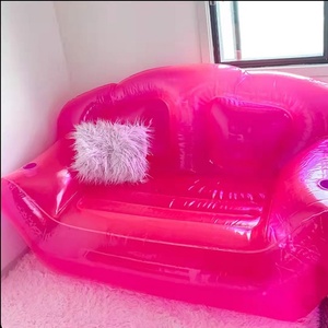 OEM <b>Inflatable</b> Clear Pink Double Person <b>Sofa</b> Blow up Chairs Portable <b>Camping</b> Yard Couchs <b>Inflatable</b> Patio Furniture - Product Image 3