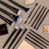 Quotidien reine et Mor-phe16 pièces Nano cheveux noir mat poignée poudre pinceaux de maquillage qualité supérieure et sensation de luxe Logo personnalisé
