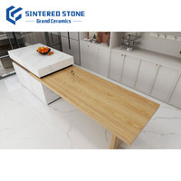 Azulejos de Porcelanato de Gran Formato 1600X3200 con Acabado Mate, Estilo Madera Sinterizada, Aspecto Mármol Suave para Sala de Estar y Comedor, Tendencia en Foshan