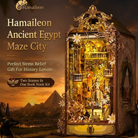 Hamaileon OEM Education Ancient Egypt Maze City DIY Book Nook con luz LED cálida, casa de muñecas misteriosa de Egipto, regalo para amantes de la historia