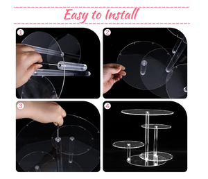 Nhà máy bán buôn và tùy chỉnh lớn cupcake đứng Vòng tráng miệng tháp cây bốn tầng Acrylic bánh đứng - Product Image 4