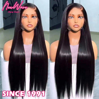 Peluca de Cabello Humano Virgen 100% con Frente de Encaje Indio HD, Alineación de Cutículas, Sin Pegamento, Color Rojizo, Larga, Sin Procesar, Trenzada