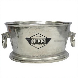 Seau à glace en aluminium portable décoratif pour boissons, champagne et vin, avec poignée, vente chaude - Product Image 1