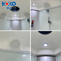 HOKO Cabine de douche de sauna à vapeur multifonctionnelle carrée de luxe en verre trempé avec cadre en aluminium pour la maison et l'hôtel