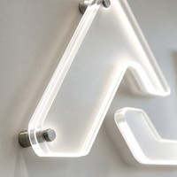 Enseigne 3D en acrylique rétroéclairée avec lettres lumineuses et support métallique pour salon, entreprise, maison et publicité, décoration murale intérieure