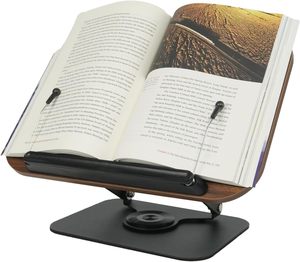 Support de livre <span class=keywords><strong>en</strong></span> <span class=keywords><strong>bois</strong></span> <span class=keywords><strong>Porte</strong></span>-<span class=keywords><strong>livres</strong></span> réglables Lecture mains libres Base pivotante à 360 ° Repos de livre de bureau <span class=keywords><strong>en</strong></span> <span class=keywords><strong>bois</strong></span> pour affichage Livre de cuisine - Product Image 2