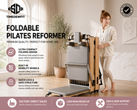 Reformer Pilates pliable en chêne pour la maison, réglable, compact, gain de place, machine de Pilates en bois, logo personnalisé, professionnel, santé