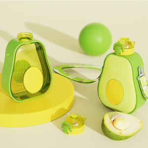 Wholesale Cute Avocado Shaped Student Girl's <b>Drink</b> Cup High-Appearance Portable with Shoulder Strap <b>Straw</b> <b>Plastic</b> for Outdoor - Product Image 2