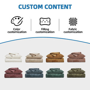 SUREWALHOME Luxurious Soft Striped Channel Bedding <strong>Set</strong>, Lightweight Velvet Comforter for All Season - Product Image 6