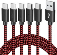 Cable USB Tipo C Trenzado de Nailon, Cable USB Tipo C de Carga Rápida 3A 5A para Cargador PD de 60w, Cable USB de 2m para Cargador de Teléfono