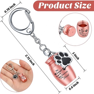 Diskon besar liontin rantai kunci abu peliharaan liontin cakar anjing gantungan kunci botol parfum Aloi guci - Product Image 2