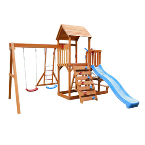 <span class=keywords><strong>Columpio</strong></span> de <span class=keywords><strong>Madera</strong></span> para Niños de Jardín de Infancia, Tobogán de <span class=keywords><strong>Madera</strong></span> para Exteriores con Barra de Mono - Product Image 2