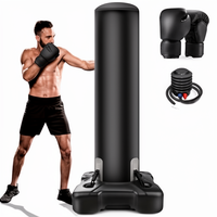 Support de sac de frappe sur pied pour adultes, en PVC, remplissable d'eau, avec gants de MMA et pompe, équipement d'entraînement de boxe pour la maison et la salle de sport