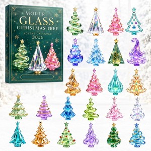 Christmas Tree Advent Calendar 2026 24 Acrylic Ornaments Transparent Decorations Holiday Gift Set - Product Image 3