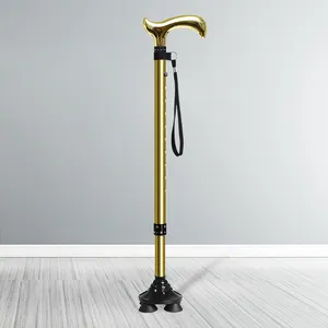 New Product Aluminum Metal Telescopic Anti-skid walking stick With Rubber Tips Magnesium Base