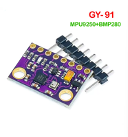 Module de capteur 9 axes MPU-9250 3-5V MPU9250 BMP280 SPI IIC/I2C 10DOF, accéléromètre, gyroscope, boussole, GY-91