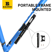 BAIMEI Portable Mini Bike Pump Aluminum Alloy High Pressure 120PSI Waterproof Lightweight Air Inflator for Mountain Road Bikes