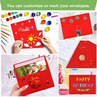 Dompet kertas segel otomatis A7 merah cetak kustom amplop uang India daur ulang kartu pos hadiah undangan pernikahan