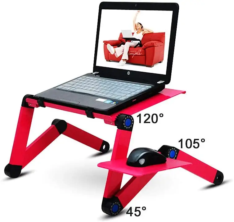 WIDENY Home Office Use Portable Aluminium Desktop Adjustable Multifunctional Folding Laptop Desk for Bed Sofa