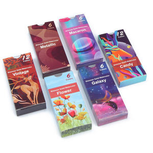 6 couleurs/12 couleurs ensemble de peinture à l'eau bas quantité minimale de commande Portable <span class=keywords><strong>aquarelle</strong></span> ensemble solide <span class=keywords><strong>aquarelle</strong></span> peinture Kit pour voyage - Product Image 1