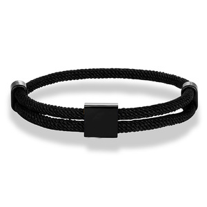 custom engraving LOGO Blank Bar Charm surfer Men's <b>Bracelets</b> personalized sailing rope Braided <b>bracelet</b> - Product Image 2