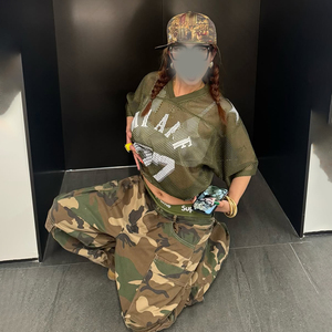 MZN <span class=keywords><strong>Pantaloni</strong></span> Cargo da <span class=keywords><strong>Donna</strong></span> Taglie Forti Jeans Multitasche con Fantasia Mimetica 3D <span class=keywords><strong>Pantaloni</strong></span> Traspiranti Estivi con Logo in Vita - Product Image 4