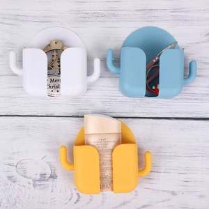 Support mural multifonctionnel sans perçage pour téléphone, design Cactus, avec fixation adhésive pour téléviseur et climatiseur, et support de charge - Product Image 3