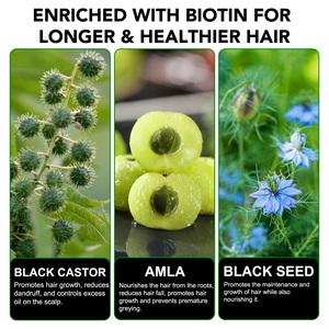 Hot Bán tự nhiên tóc dưỡng ẩm tăng cường tỏa sáng jamaican đen dầu thầu dầu dầu và điều hòa với Biotin đen hạt giống dầu - Product Image 2