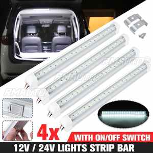 Barre lumineuse LED blanche pour l'intérieur de la voiture 12V 24V, lampe intérieure de voiture avec interrupteur marche/arrêt pour fourgonnette, camion, camping-car, bateau, caravane - Product Image 1