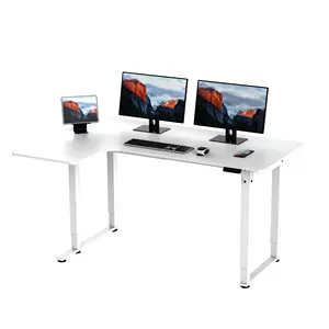 Mesa Grande en forma de L, soporte de escritorio de pie, altura ajustable, para hogar, oficina y estación de trabajo