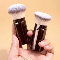 Ensemble de pinceaux de maquillage professionnels en gros, manche en aluminium, double embout, pour fond de teint, blush et fard à paupières, logo personnalisé OEM