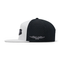 Casquette de sport non structurée à visière plate, 6/7 panneaux, 100% coton Dobby Terry Oxford, imperméable, avec logo brodé personnalisé