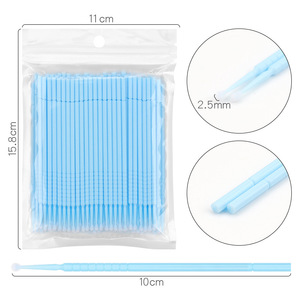 Brosses micro-brosses pour cils greffés et cotons-tiges pour le retrait des cils, 100 pièces/sac, brosse de retrait pour cils greffés - Product Image 6