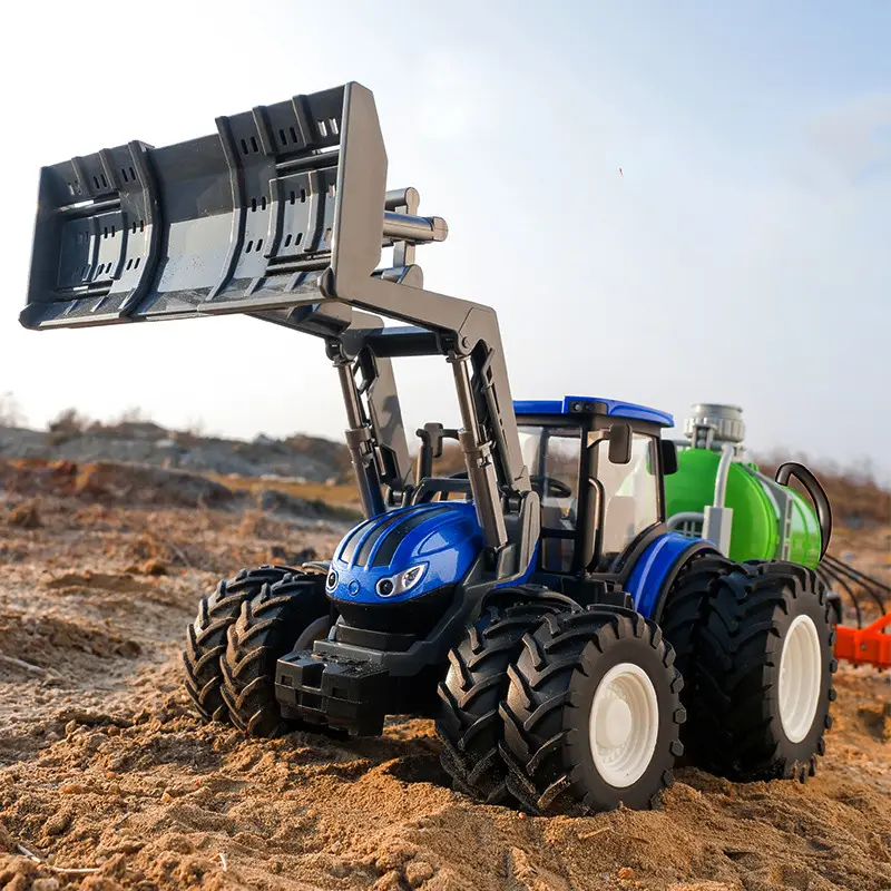 1/24 Farm RC Toys Set rimorchio per trattore con faro a LED 2.4GHZ telecomando simulatore di agricoltura per camion per auto per bambini