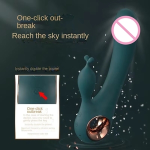 Vibratore Realistico di Alta Qualità a Forma di Bacchetta Magica per Donne, Doppio Motore, Silicone, Stimolatore Punto G, Verde Scuro e Rosa, Multifrequenza - Product Image 4