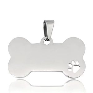 Tag de Identificação para Cães em Aço Inoxidável Personalizável com Acabamento Dourado e Gravação a Laser, Chaveiro em Forma de Osso com Logo Personalizado - Product Image 3