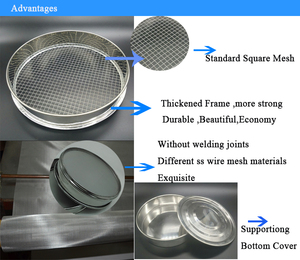 304 roestvrijstalen draad, gewoon geweven, gekrimpt draadgaas, bodemstandaardtestmonsterzeef voor productonderzoek in laboratoria - Product Image 2