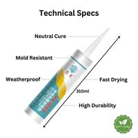 Sealant Silikon Netral Multi Permukaan, Perlindungan Tahan Air, Anti Penuaan, Perekat untuk Konstruksi, Penggunaan Suhu Tinggi, Sambungan Bangunan