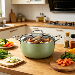 Ensemble de casseroles et poêles de cuisine de luxe de haute qualité, <span class=keywords><strong>en</strong></span> aluminium épais, avec revêtement antiadhésif <span class=keywords><strong>Tefal</strong></span>, pour cuisson à induction, wok vert - Product Image 2