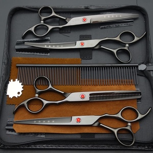 Ensemble <span class=keywords><strong>de</strong></span> <span class=keywords><strong>ciseaux</strong></span> <span class=keywords><strong>de</strong></span> <span class=keywords><strong>toilettage</strong></span> professionnels 4CR personnalisés pour animaux <span class=keywords><strong>de</strong></span> compagnie, <span class=keywords><strong>ciseaux</strong></span> <span class=keywords><strong>de</strong></span> barbier courbés pour chien, en acier inoxydable durable pour les propriétaires d'animaux - Product Image 4