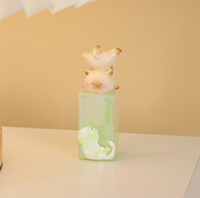 Mini tampon en résine Chat Mignon, figurine de collection de dessin animé en boîte mystère, décoration de bureau, coffret cadeau créatif avec édition surprise cachée