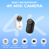 Kamera Aksi Mini Hands-Free 4K HD 10m Tahan Air, Dapat Dipasang di Helm, untuk Olahraga, dengan Dudukan Pengisi Daya, MicroSD, dan WIFI